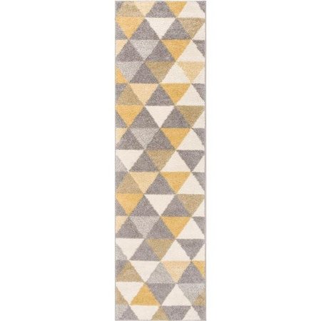 WELL WOVEN Well Woven MC-62-2 Alvin Modern Geometric Runner Rug; Gold - 2 ft. x 7 ft. 3 in. MC-62-2